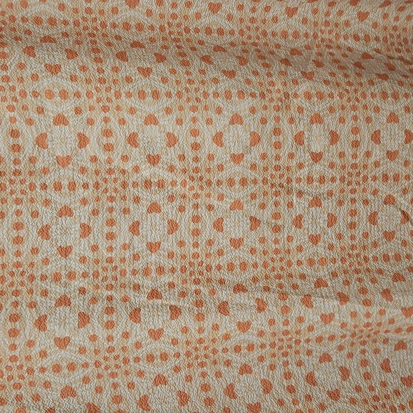 Elegant Peach Colored Patterned Dress - Picture 3 of 7